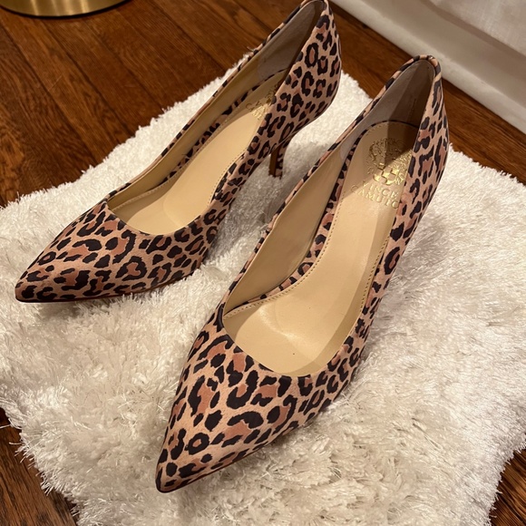 Vince Camuto Leather Mid-Heel Pumps - Rachella - Picture 8 of 11